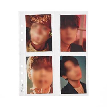 Imagem de hihaba Wide A5 com 4 bolsos (3 x 4) 10 folhas, 9 tipos de capas de bolso transparentes, páginas de refil de álbum de fotos para fichário de 6 anéis