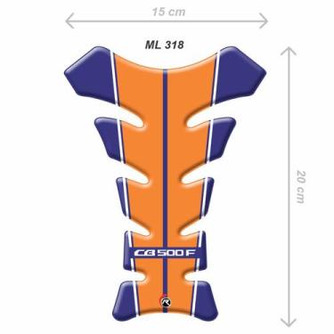 Imagem de Protetor De Tanque Tankpad Cb 500 Laranja Azul - Resitank
