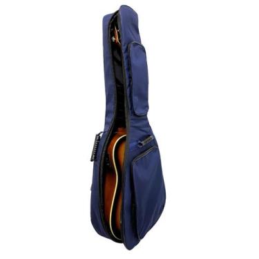 Imagem de Capa De Violão Azul Folk Acolchoada Luxo Case Bag - JL Bag