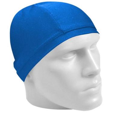Imagem de Touca de Natação Poker Korea Tecido Não Puxa Cabelo, Único, Azul