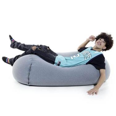 Imagem de Puff Rollo - versátil com enchimento cor cinza - Good Pufes