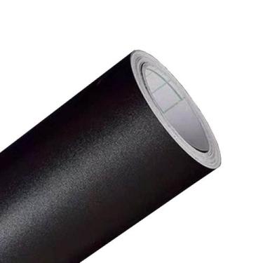 Imagem de Papel Adesivo Contact Preto Fosco Envelopamento Cozinha Móveis Armário