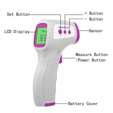 Imagem de Termometro Digital Infravermelho Infantil Adulto Bebê a - Logitech