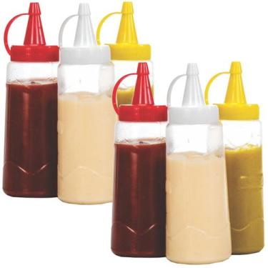 Imagem de Bisnaga Plastica P/ketchup Mostarda E Maionese C/6 Unidades - ErcaPlas
