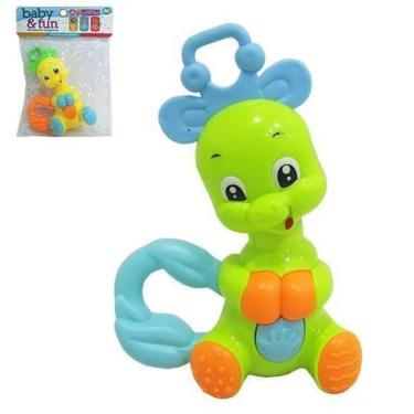 Imagem de Chocalho Mordedor Baby Fun Girafa Colors Na Solapa - Ark Brasil