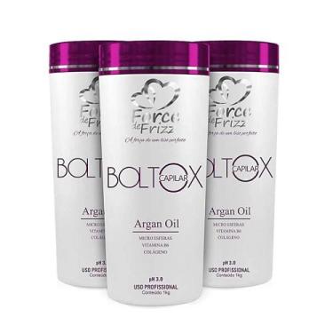 Imagem de Kit 3 Hidratação Boltox Capilar Argan Oil Force De Frizz 1Kg