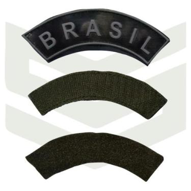 Imagem de Emborrachado Manicaca Brasil Preto E Branco Exer Cito - Sene Militar