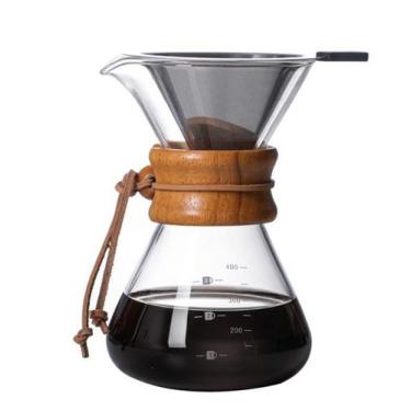 Imagem de Cafeteira De Vidro Com Filtro Em Inox 400ml - Mimos E Viagens, Cafetei