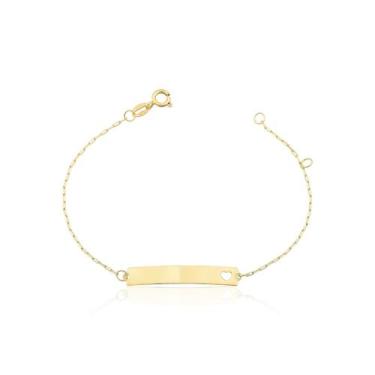 Imagem de Pulseira Melindrosa Infantil em Ouro 18k com Coração - Safira, Único