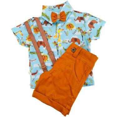 Imagem de Conjunto Safari Camisa Menino Festa Infantil Temático Suspen - anjo da