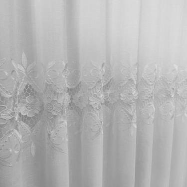 Imagem de Cortina Bordada De Voil Linho Gripir Com Forro Microfibra 3,00x2,30 - 