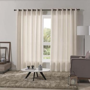 Imagem de Cortina Sala Ou Quarto Rústica Pantex 4,20x2,50 Bella Janela, 325 Cru 