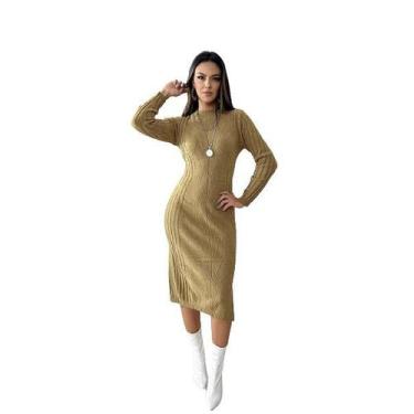 Imagem de Vestido mid casual moda inverno elegante SKU355 - Trêstonstricot, M, K