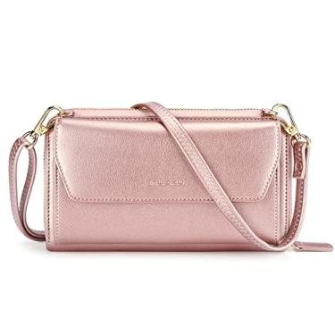 Imagem de nuoku Carteiras femininas com compartimentos para cartão de crédito com bloqueio de RFID, carteira de pulso de grande capacidade, 4 - Ouro rosa