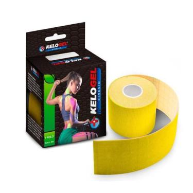 Imagem de Bandagem elástica adesiva fisioterapia muscular  kelogel 5un, Amarelo