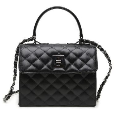 Imagem de Bolsa Feminina Mão Transversal Napa Floater Giulia - Miah Flor, Preto,