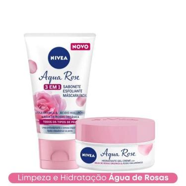 Imagem de Kit Sabonete Facial 3 em 1 150g + Gel Creme Hidrante 50g Nivea Aqua Ro