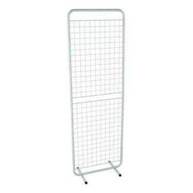 Imagem de Biombo Expositor De Chão Tela Aramado Loja Preto Branco, Branco