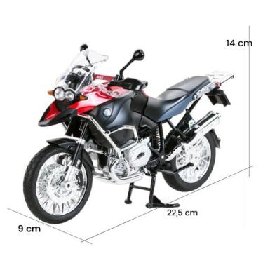 Imagem de Miniatura Da Moto Bmw R1200 Gs, 22 Centímetros, Vermelho 1/9 - Rastar