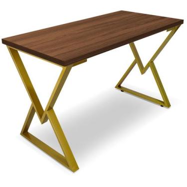 Imagem de Mesa P/ Escritório Jantar Gamer Daloa 1,00x0,60 Em Aço Tampo Em Madeir