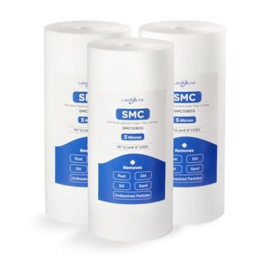 Imagem de Cartucho de filtro de água de substituição para toda a casa para água de poço, filtro de água de 5 mícrons 25,4 cm x 11,4 cm Filtro de água de sedimento PP fundido compatível com GXWH35F, GXWH30C,