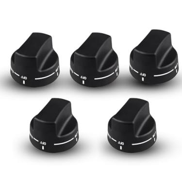 Imagem de PA010034 Puxador de queimador de fogão para fogão a gás Viking, 9 mm/0,35 pol. Botões de alcance em forma de D compatíveis com Viking VDSC305, VDSC365, VGIS30, VGRC60(preto, 5 peças