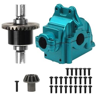 Imagem de ShareGoo Metal Differential Gearbox Housing Cover & Differential Gear Set Compatible with WLtoys 144010 144001 144002 124016 124017 124018 124019 RC Car (Blue)