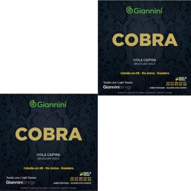 Imagem de Kit 2 Encordoamento Viola Giannini Cobra GESVL Cobre Prateado Leve