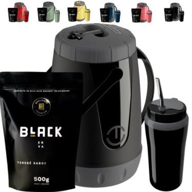 Imagem de Kit Completo Tereré Garrafa Jarra Pávia Unitermi Copo Térmico Com Bomb
