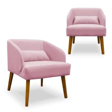 Imagem de Kit 2 Poltronas Decorativas para Sala de Estar Lara Suede - Porto Deco