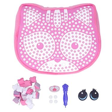 Imagem de Travesseiro animal DIY de pelúcia artesanal, seguro e estável, cores brilhantes, brinquedo de descompressão para crianças, com kits DIY, baleia 33288 (Gato Rosa 33988)