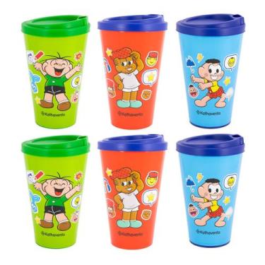 Imagem de Kit 9 Copos Bucks Turma da Mônica Cebolinha Jeremias Cascão