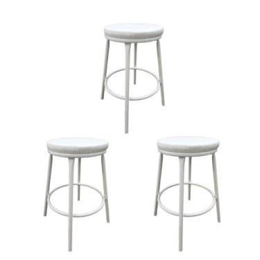 Imagem de Kit 3 Banco Baixo 50 Cm de Altura Sem Encosto Para Cozinha Mesa Estrut