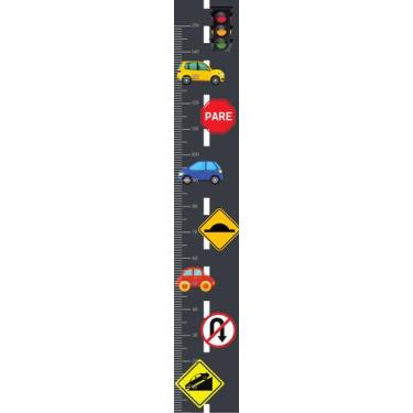 Imagem de Adesivo Parede Carros Semaforo Regua Crescimento Infantil - Best
