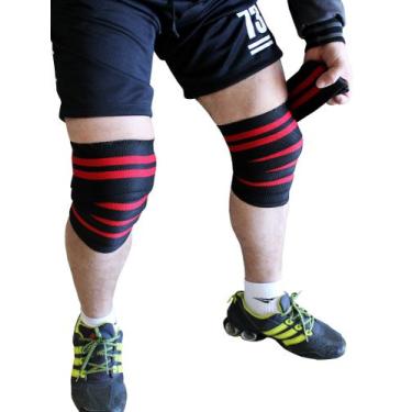 Imagem de Kit Faixa De Joelho + Strap Largo Mão Treino Agachamento - Pro Trainer
