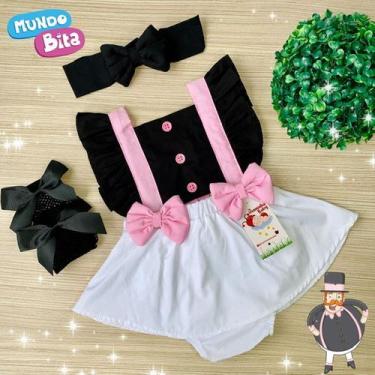 Imagem de Jardineira Mundo Bita + Faixinha de Cabelo - Joaninha Baby, SAIA, 03M 