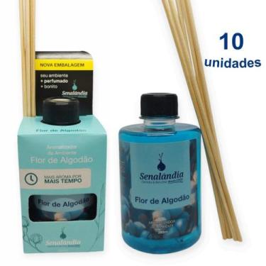 Imagem de Kit 10 Aromatizador Ambiente de Flor de Algodão 280ml Difusor Vareta S