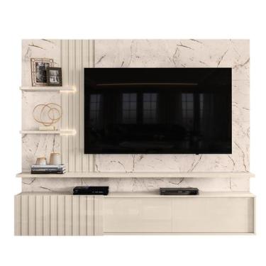 Imagem de Bancada Suspensa Atena TVs Até 65 Calacata Off White 286136 Madetec, C