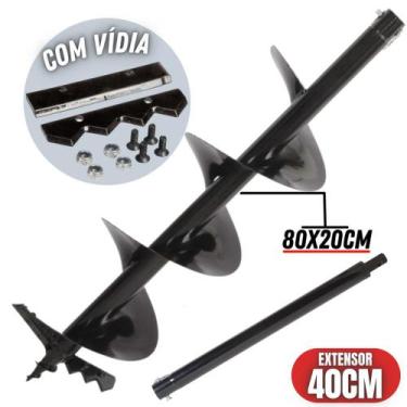 Imagem de Broca de Espiral Simples Com Ponta de Videa Encaixe 20mm Melhor Rendim