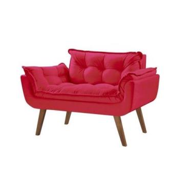 Imagem de Poltrona Opalla Namoradeira Vermelha Em Fibra Siliconada Sued Pés pali