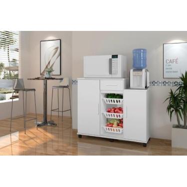 Imagem de Balcão Fruteira ES Com Rodízios Cor Branco - SM