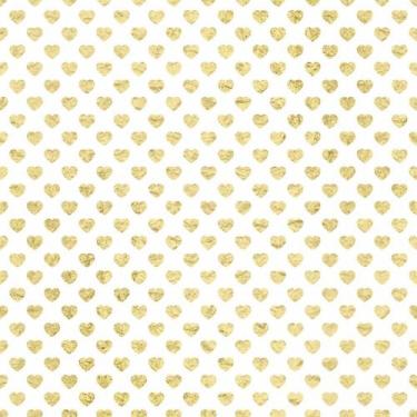 Imagem de Papel de Parede Adesivo Corações Ouro N06115 0,58x2,5M - Adesivo BR