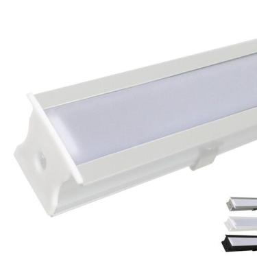 Imagem de Perfil Embutir 1m Alumínio 25x14mm + Fita 120 LED + Fonte - I9LED, Bra