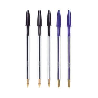 Imagem de Kit Caneta Bic Cristal 1.0 C/5 Unidades (Azul e Preta), 3