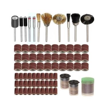 Imagem de Kit Jogo 166 Acessórios Lixas Discos Escovas Micro Retifica - ATMX