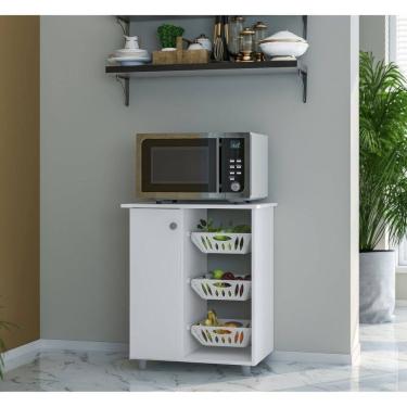 Imagem de Armário Balcão Fruteira com 1 Porta e 3 Cestos 2311 Branco