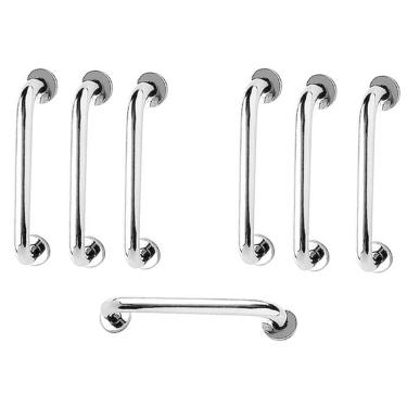 Imagem de Barra de Apoio 40cm Kit 7 Unidades Alço Inox Suporte Idoso Gestante Cadeirante Criança Corrimao Escada Banheiro Box Segurança Acessibilidade