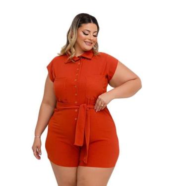 Imagem de Macaquinho Plus Size C Faixa Fecho em Botoes na Frente 0456 - Bellucy 