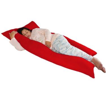Imagem de Capa para Travesseiro Gigante Anatômico 170x80cm Happy Line, Vermelho