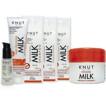 Imagem de Kit KNUT MILK: Shampoo 250ml + Condicionador 250ml + Máscara 300g + Le